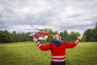 Winch rescue training of the rescue helicopter, Christoph 62, on the occasion of the 50th