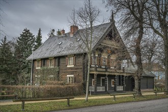 Historic wooden house, Alexandrowka Colony, Potsdam, Brandenburg, Germany, Europe