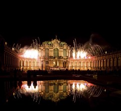 Dresden Zwinger in the evening, the Landesbühnen Sachsen will conclude the annual open-air season