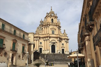 Old Town of Ragusa, the Collegiate Church of San Giorgio or Cathedral of Saint George in the late