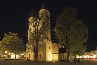 Gothic St. Jacob's Church at night, night shot, Goslar, Harz Mountains, Lower Saxony, Germany,