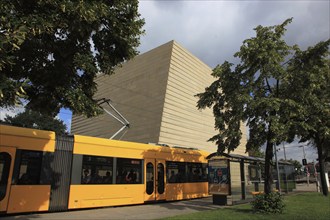 New Synagogue and Tramway in Dresden, Saxony, Germany, Europe