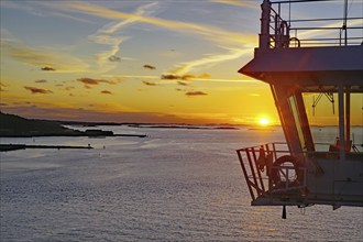 Sunset leaving the port of Gothenburg, Ferry Kiel, Gothenburg, Sweden, Germany, Europe