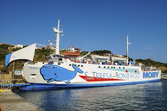 Ferry Car ferry for ferry service between Santa Teresa di Gallura in Sardinia and Bonifacio in