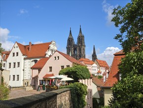 Red Steps and Meissen Cathedral, Burgberg, Meissen, Saxony, Germany, Europe