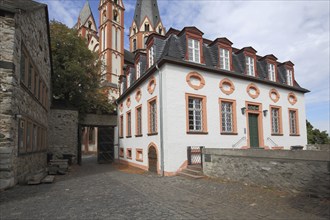 Baroque castle, castle with cathedral, inner courtyard, old town, Limburg, Hesse, Germany, Europe