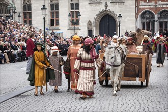 BRUGES, BELGIUM, MAY 17: Annual Procession of the Holy Blood on Ascension Day. Locals perform an