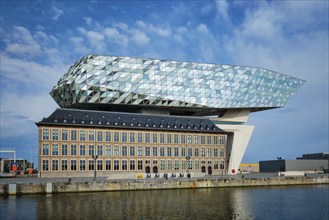 ANTWERP, BELGIUM, MAY 27, 2018: Port authority house (Porthuis) designed by famous Zaha Hadid