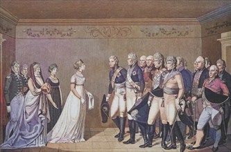 Meeting of Queen Louise with Emperor Alexander I Pavlovich Romanov, Emperor of Russia, on 10