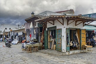 Clothes shops in the historic old town, medina of the city Tétouan, Tettawen, Morocco, Africa