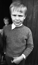 Children, large families and single parents in a homeless shelter on 28.6.1971 in Hilden, Germany,