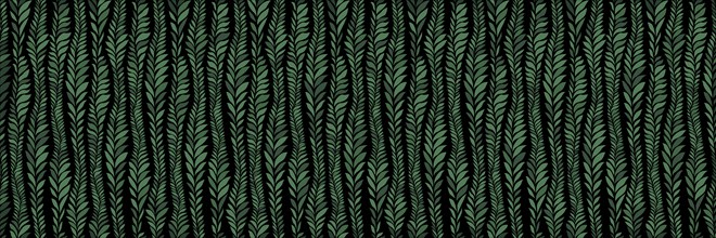 Seamless green seaweeds pattern. Underwater algae vector template