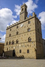 Historical building from the Middle Ages Palazzo dei Priori Town Hall of Volterra built in 1208,