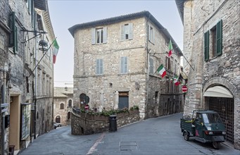 Streets of Assisi Old Town, Umbria, Italy, Europe