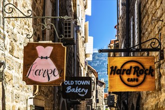 Alleys in the old town centre of Budva, Montenegro, Budva, Montenegro, Europe