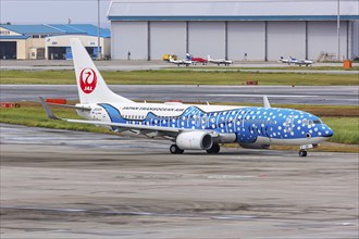 A Boeing 737-800 aircraft of Japan Transocean Air with the registration JA05RK and the Jinbei