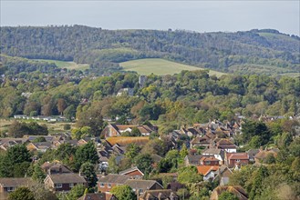 Houses, Upper Beeding, South Downs, West Sussex, England, United Kingdom, Europe