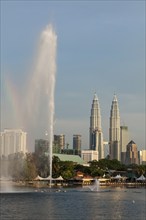 KUALA LUMPUR, MALAYSIA, JUNE 19: Petronas Twin Towers on sunset on June 19, 2011 in Kuala Lumpur.