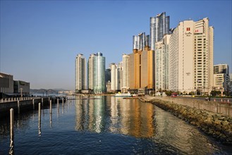 BUSAN, SOUTH KOREA, APRIL 13, 2017: Marine city expensive and prestigious residential area