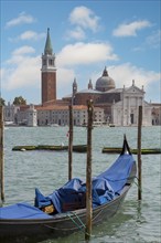 Island and Church of San Giorgio Maggiore, Gondola, Venice, Veneto, Italy, Europe