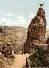 Stag's Leap, Karlovy Vary, Czech Republic, c. 1890, Historical, digitally restored reproduction