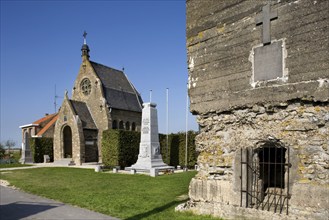 The Notre Dame of Victory Chapel and the World War 14-18 Memorial, Oud-Stuivekenskerke, Belgium,