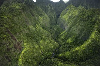 Aerial view Hanalei Valley, Kauai, Hawaii, USA, North America