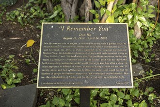 Don Ho Statue Info Board, Waikiki Beach, Honolulu, Oahu, Hawaii, USA, North America