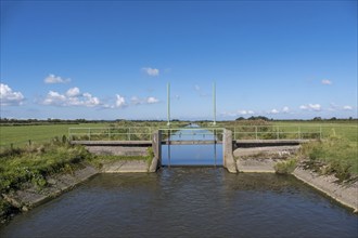 Drainage canal, Föhr Island, North Frisia, Schleswig-Holstein, Germany, Europe