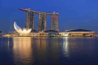 SINGAPORE, MAY 6: The Marina Bay Sands complex on sunset on May 6, 2011 in Singapore. Marina Bay