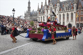 BRUGES, BELGIUM, MAY 17: Annual Procession of the Holy Blood on Ascension Day. Locals perform an