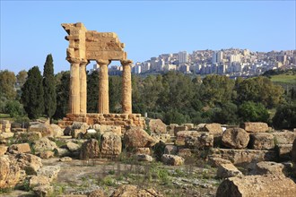 In the Parco Valle dei Templi di Agrigento, Unesco World Heritage Site, remains of the ancient city