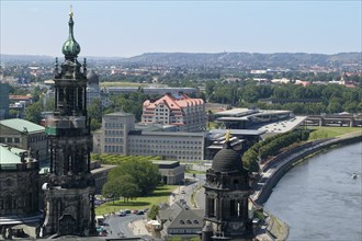 Dresden Old Town View from the Church of Our Lady to the new terrace