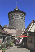 In the historic centre of Nuremberg, in the Handwerkerhof, Franconian restaurants and