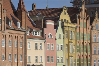 Old buildings, facades, Powroznicza, Old Town, Gdansk, Pomeranian Voivodeship, Poland, Europe