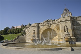 Fountain on the Hakenterrasse, Szczecin, West Pomeranian Voivodeship, Poland, Europe