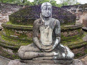 Sitting Buddha in the temple of Polonnaruwa, Sri Lanka, Asia