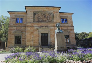 The Villa Wahnfried, Haus Wahnfried, former home of Richard Wagner, in front of it the bustle of