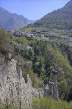 Earth pyramids of, Zone, Province of Brescia, Italy, Europe