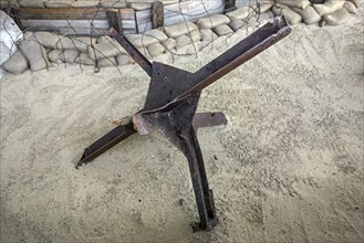 Czech hedgehog in the Musée du Débarquement Utah Beach, World War Two museum at