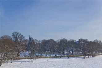 Neustädter Elbufer in winter