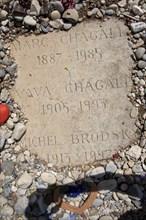 Tomb of Marc Chagall, Vava Chagall, Michel Brodsky, cemetery of Saint-Paul-de-Vence, also called