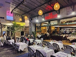 La Terrasse de Bruxelles restaurant at night, Brussels, Belgium, Europe