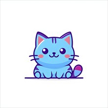 A simple cartoon cat with a white background, AI generated