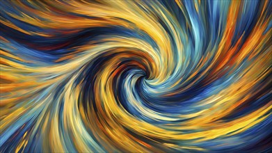 Abstract digital art capturing the essence of a swirling tunnel in vibrant colors in dynamic