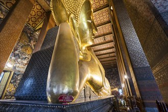 Wat Pho, temple of the reclining Buddha. Sightseeing attraction, architecturally significant temple