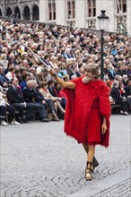 BRUGES, BELGIUM, MAY 17: Annual Procession of the Holy Blood on Ascension Day. Locals perform