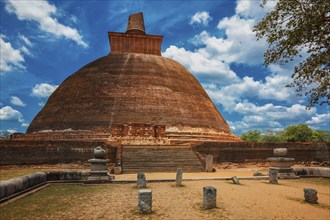 Famous piligrimage site Jetavaranama dagoba Buddhist stupa in ancient city Anuradhapura, Sri Lanka,