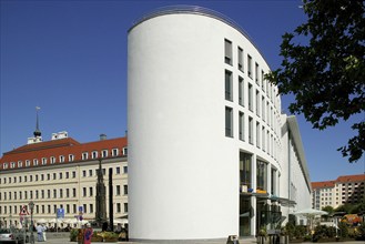 The Haus am Zwinger was built as a modern new building on part of the site of St Sophia's Church