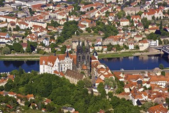 Aerial view of Meissen old town